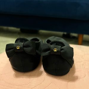 Gucci Silk Black Ballet Ballerina Flats Size 6
